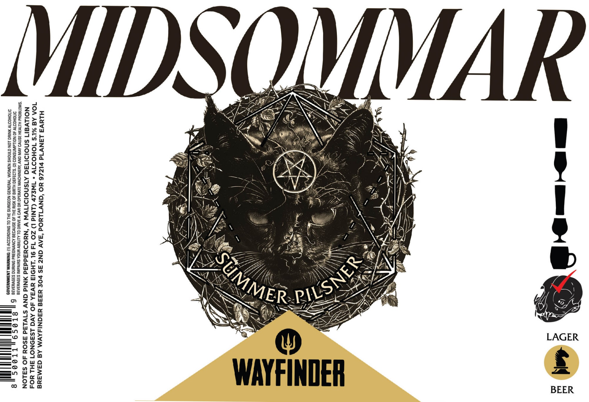 Midsommar Summer Pilsner by Wayfinder Beer - beer label