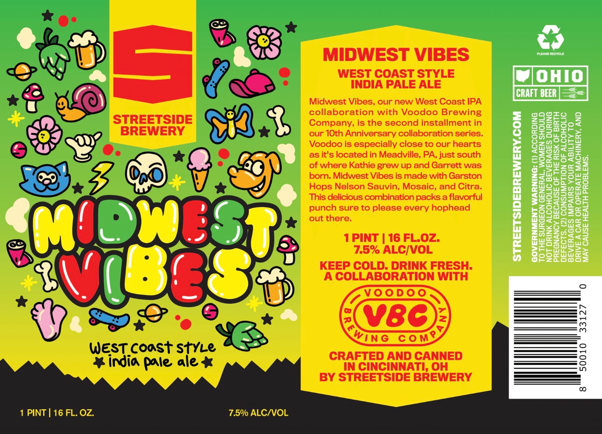 Midwest Vibes by Streetside Brewery - beer label