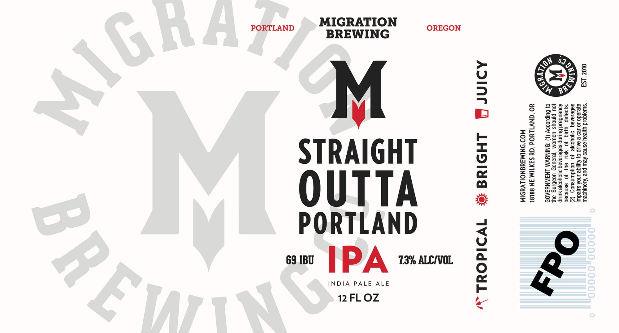 Straight Outta Portland by Migration Brewing - beer label