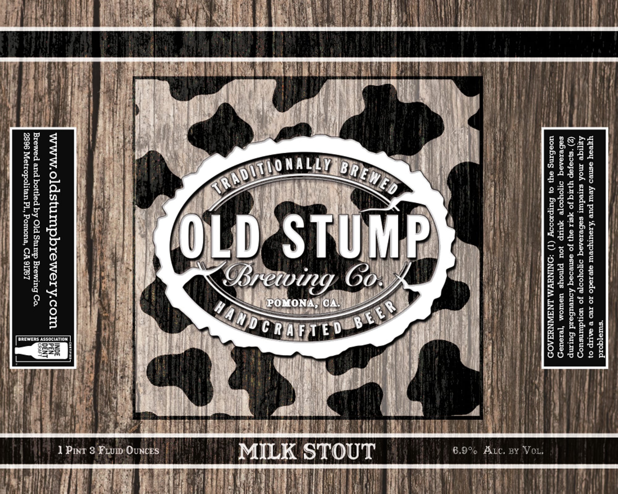 Old Stump Milk Stout by Old Stump Brewing Co. - beer label