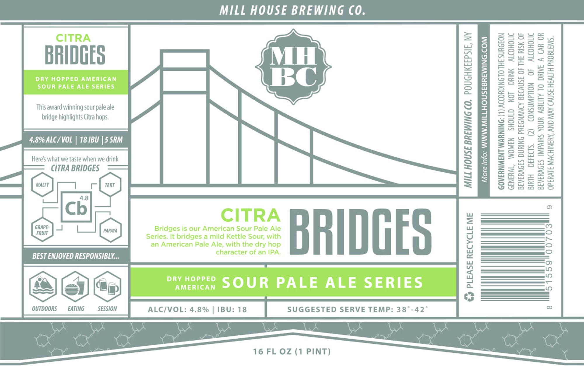 Citra Bridges by Mill House Brewing Co. - beer label