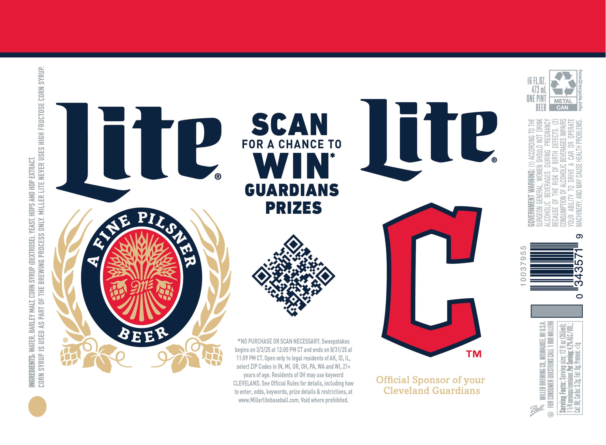 Miller Lite by Miller Brewing Co. - beer label