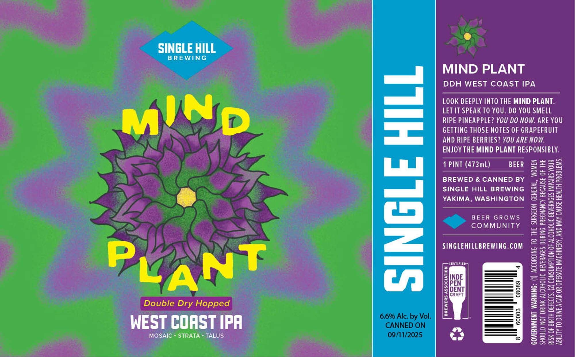 Mind Plant by Single Hill Brewing - beer label