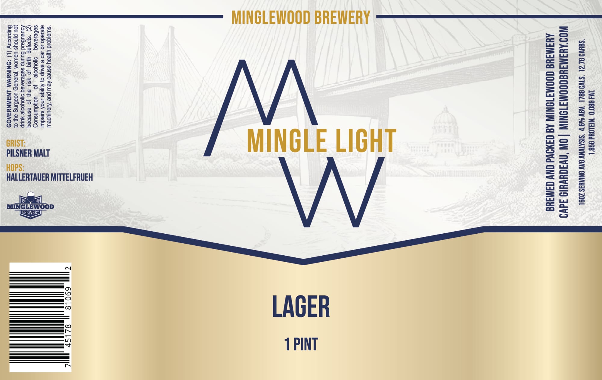 Mingle Light by Minglewood Brewery - beer label
