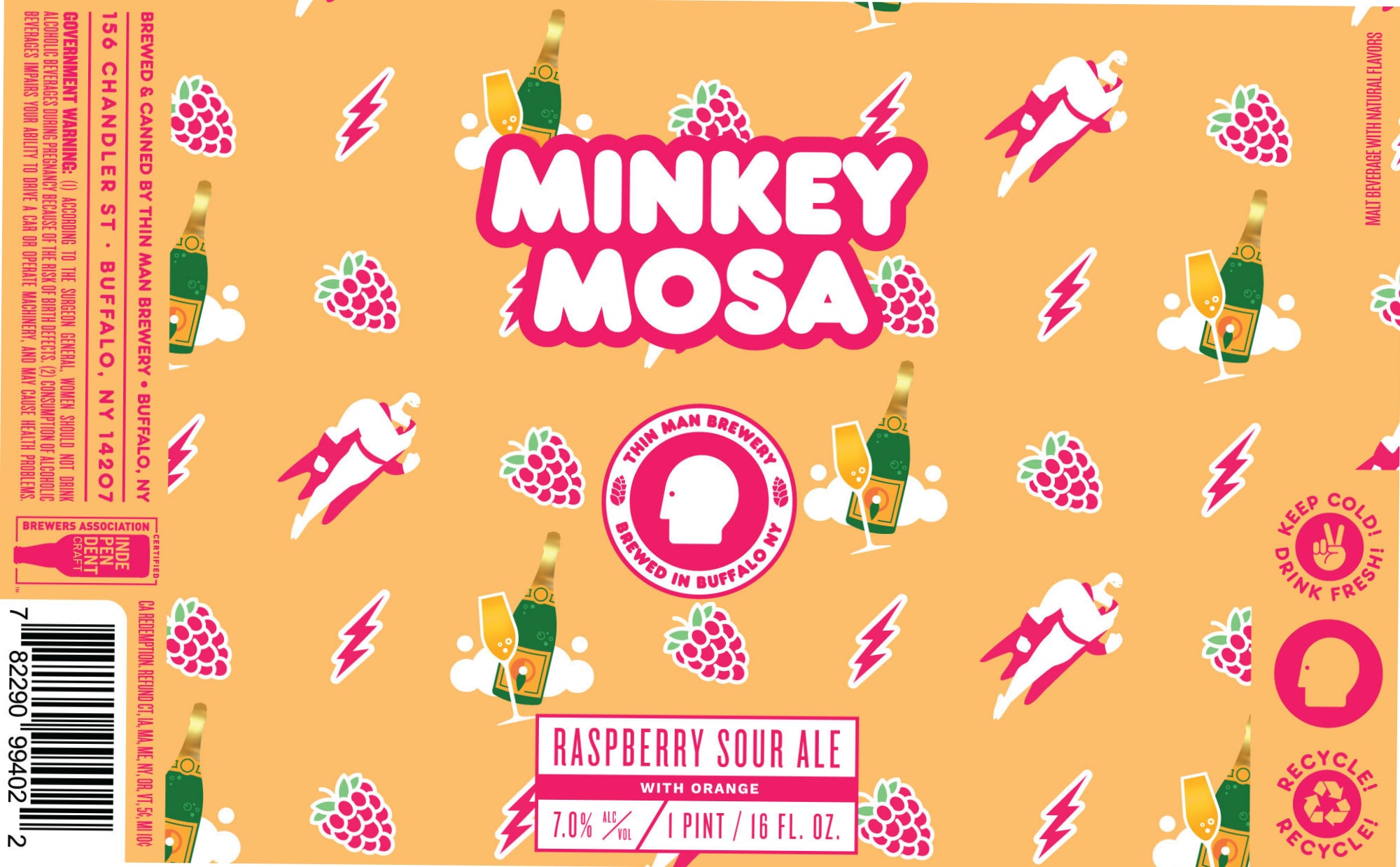 Minkey Mosa by Thin Man Brewery - beer label