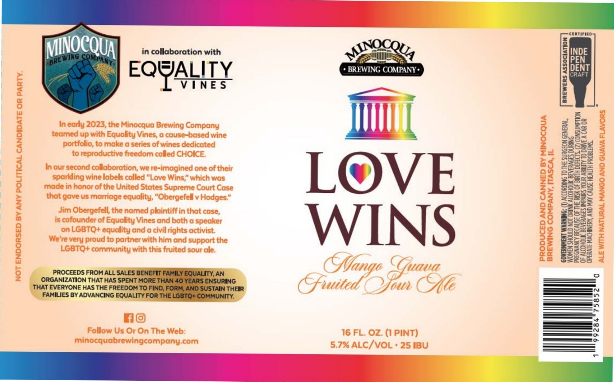 Love Wins by Minocqua Brewing Company - beer label
