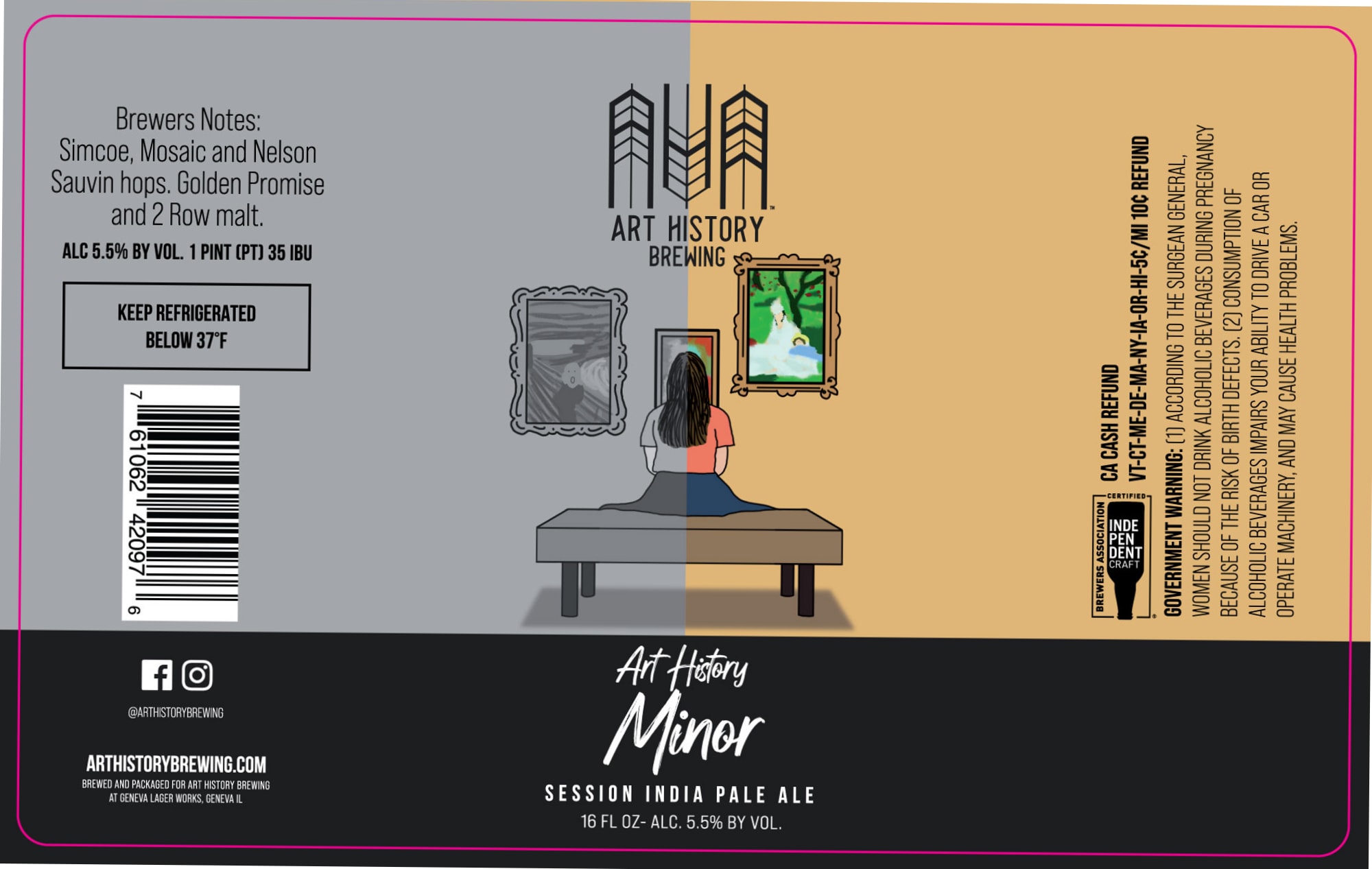 Minor by Art History Brewing - beer label