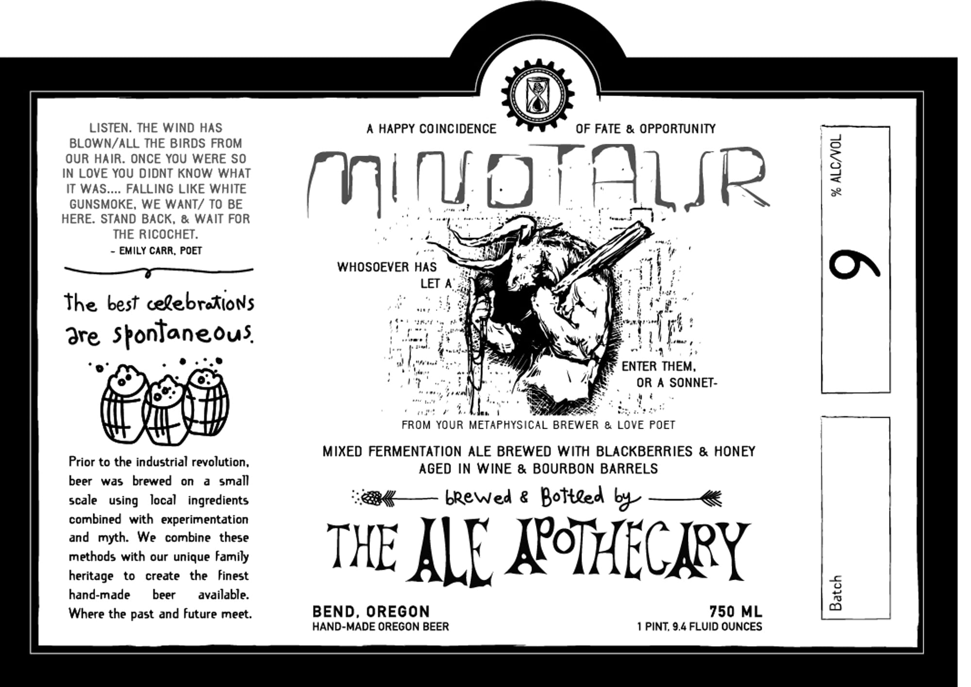 Minotaur by The Ale Apothecary - beer label
