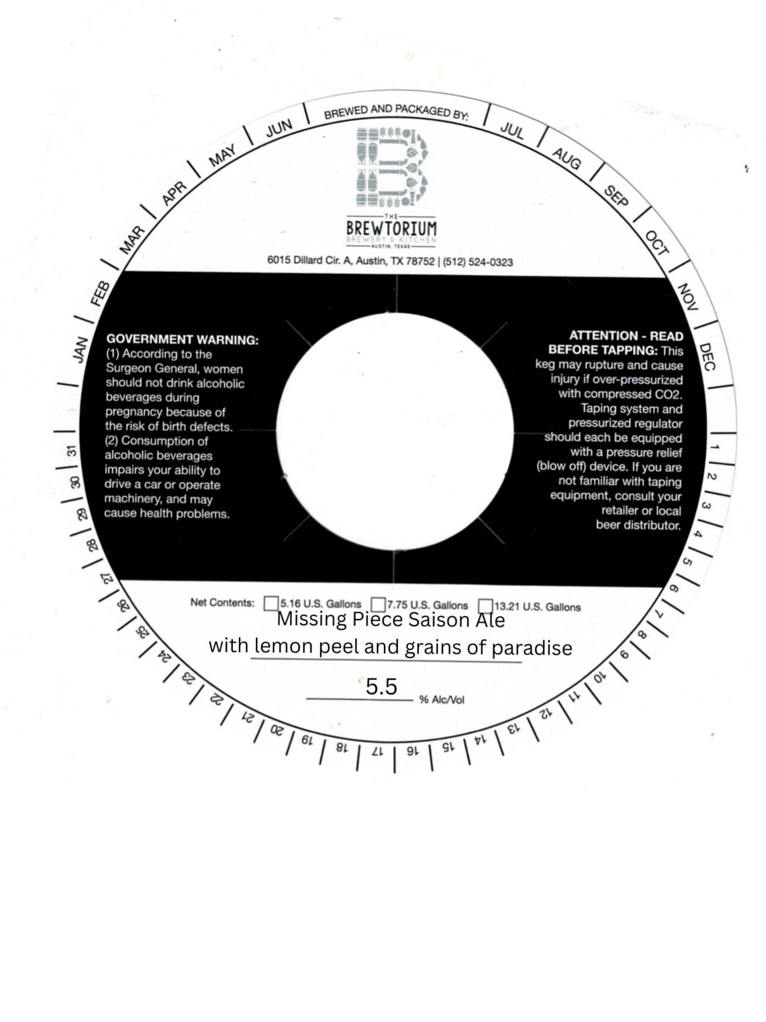 Missing Piece Saison Ale by Brewtorium - beer label