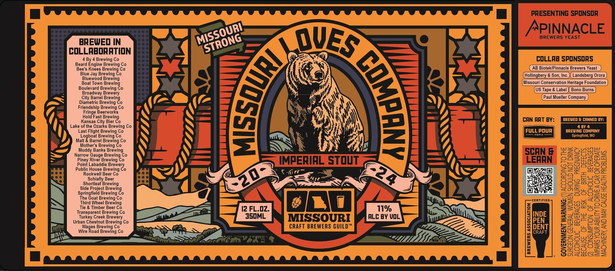 Missouri Lives by 4 By 4 Brewing Company - beer label