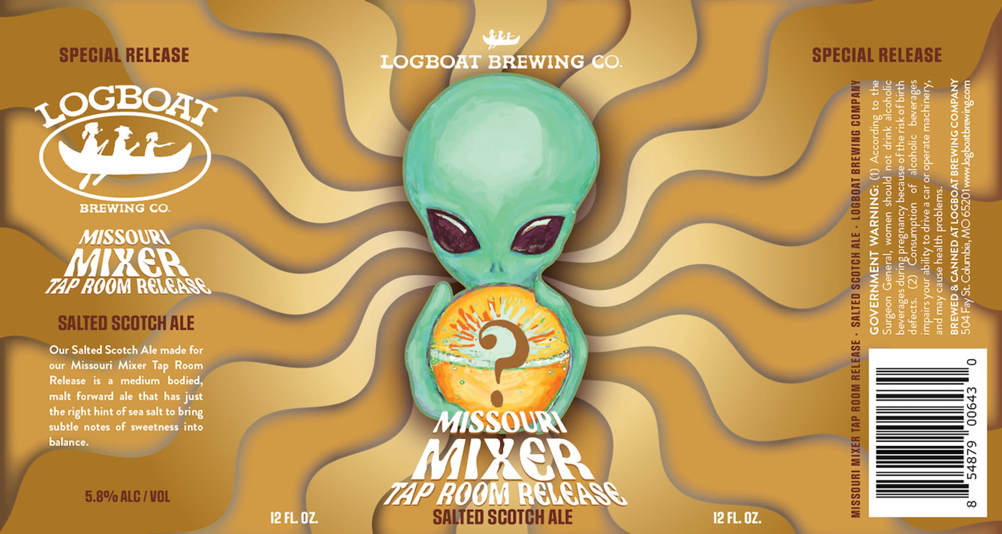 Missouri Mixer Salted Scotch Ale by Logboat Brewing Co. - beer label