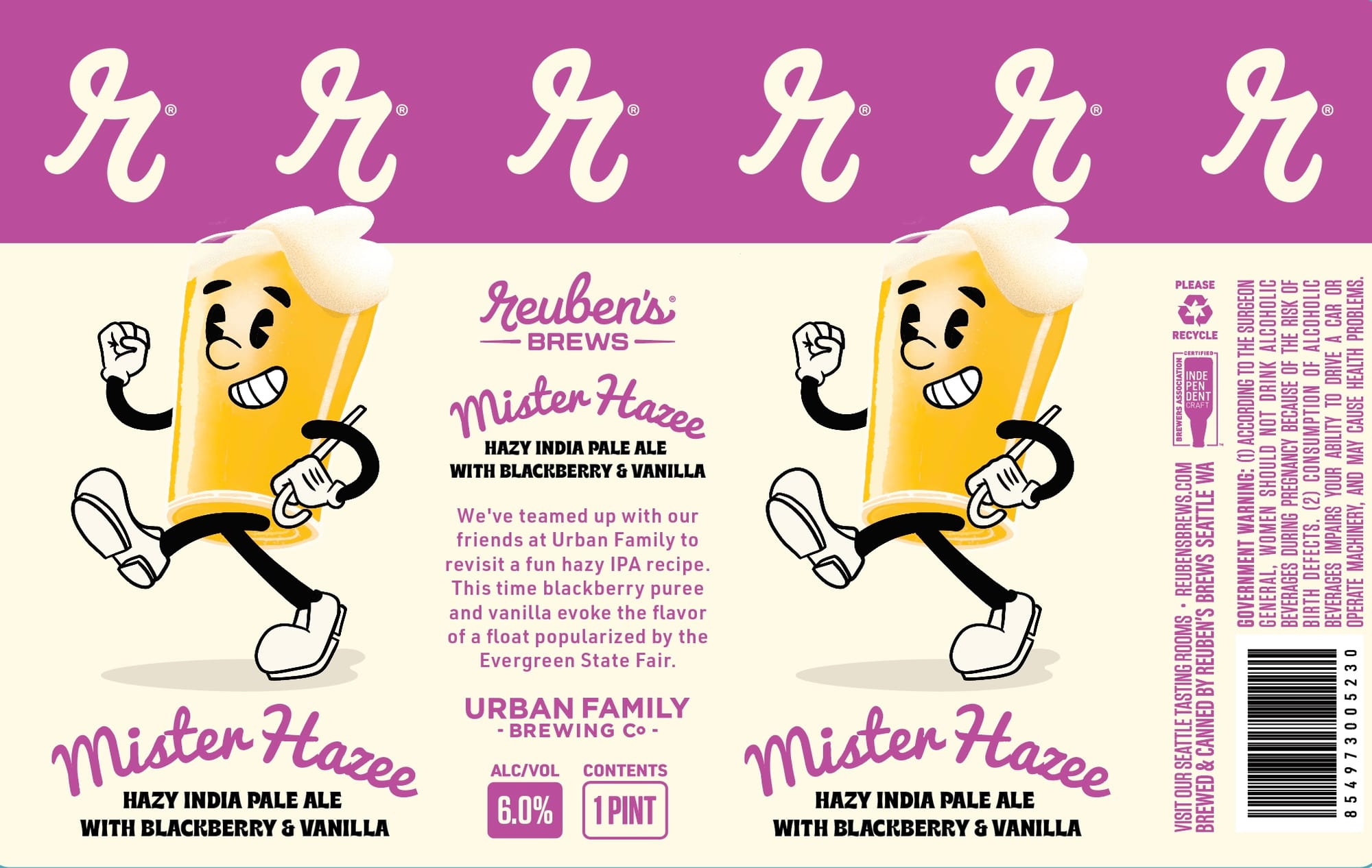Mister Haze by Reuben's Brews - beer label