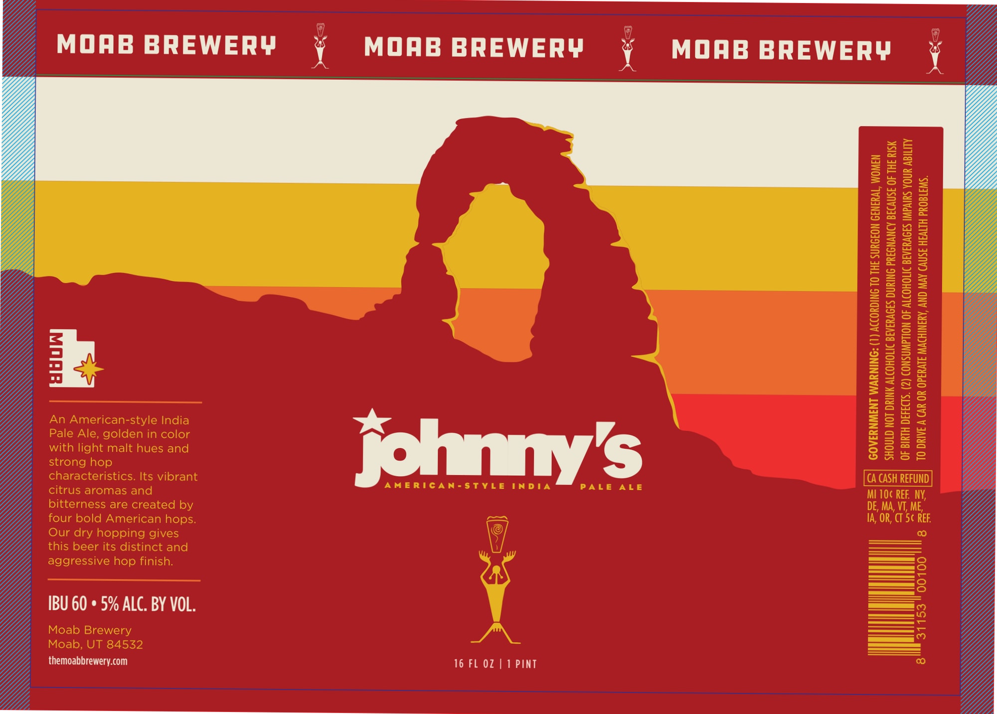 Johnny’s American-Style IPA by Moab Brewery - beer label