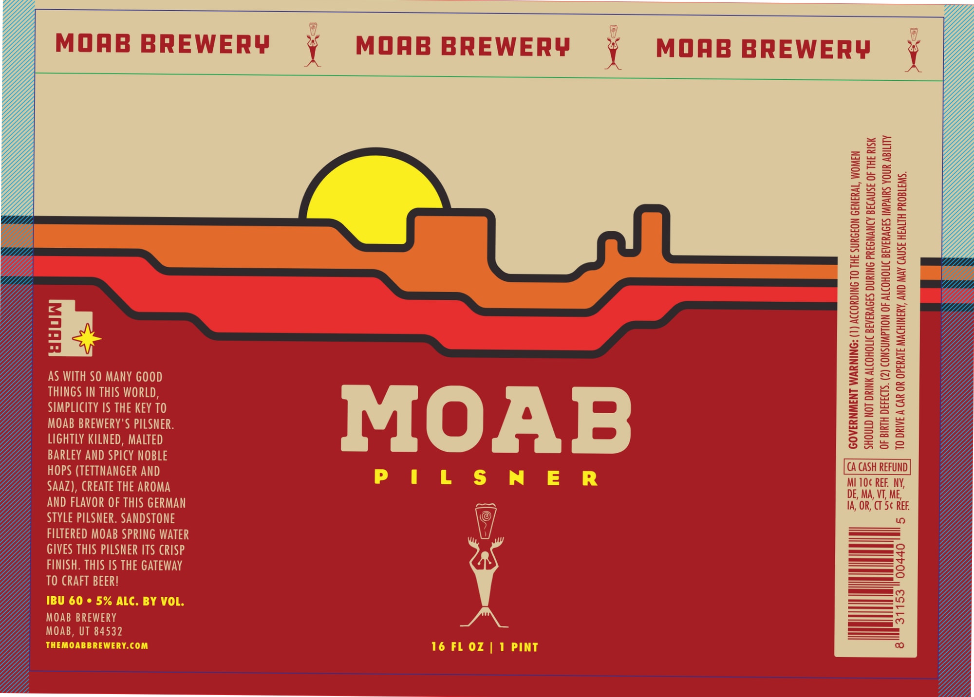 Moab Pilsner by Moab Brewery - beer label