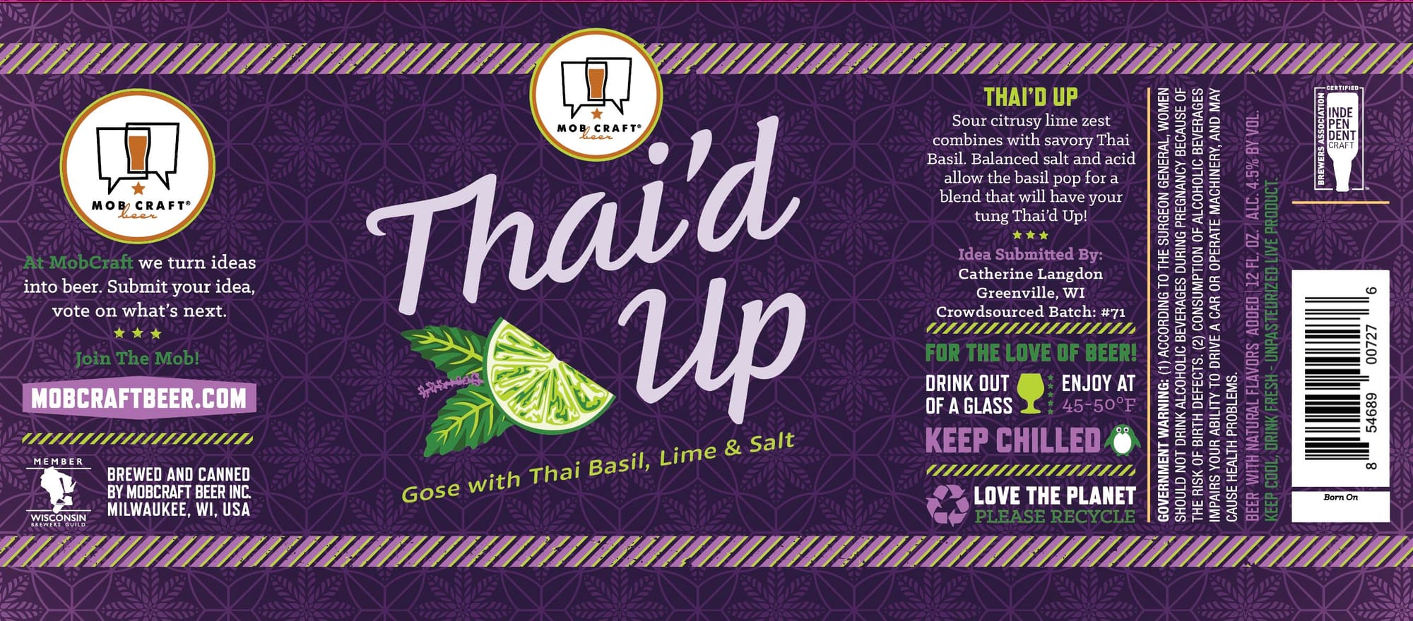 Thaï’d Up by Mob Craft Beer - beer label