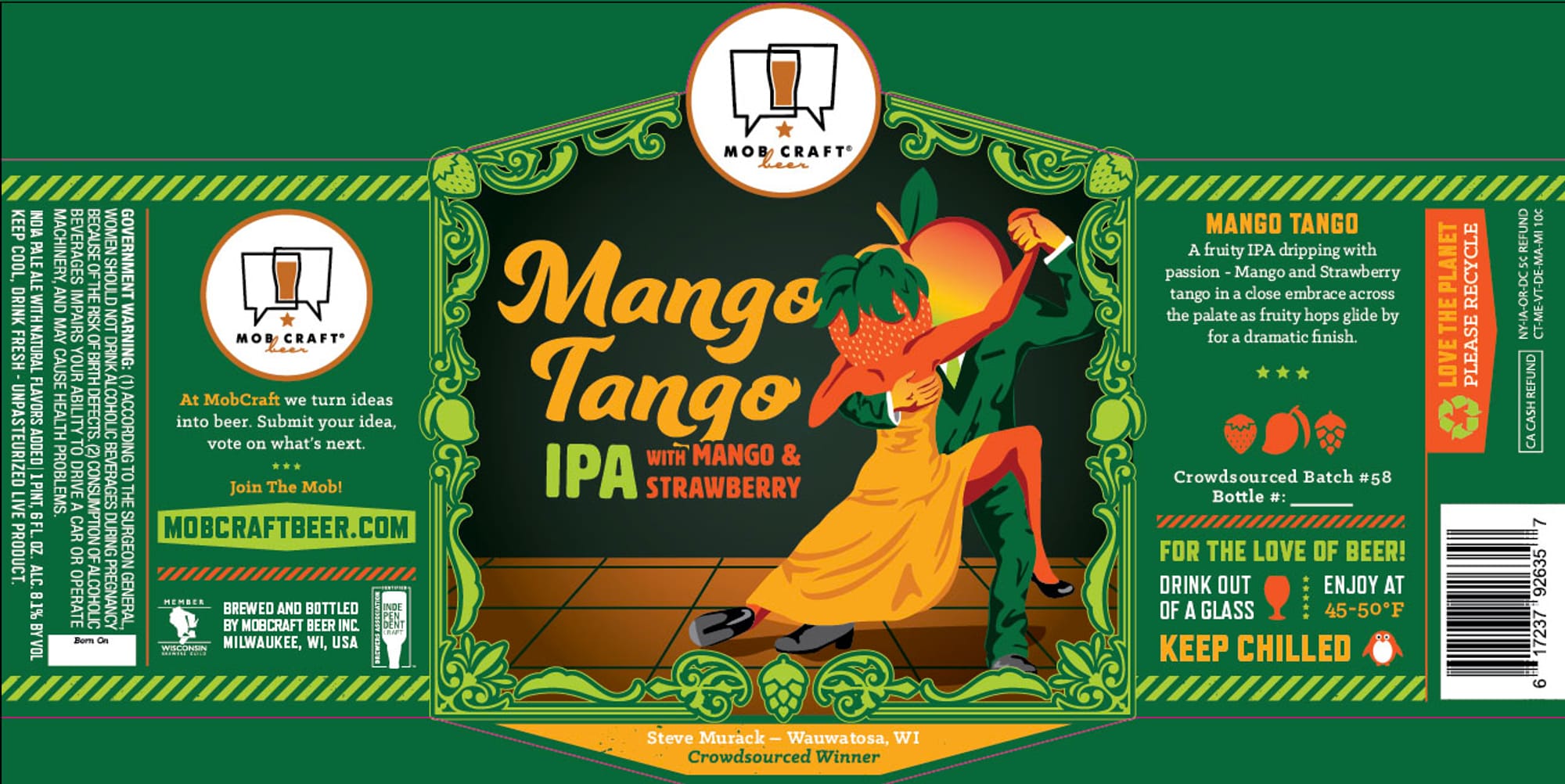 Mango Tango by Mobcraft Beer Inc. - beer label