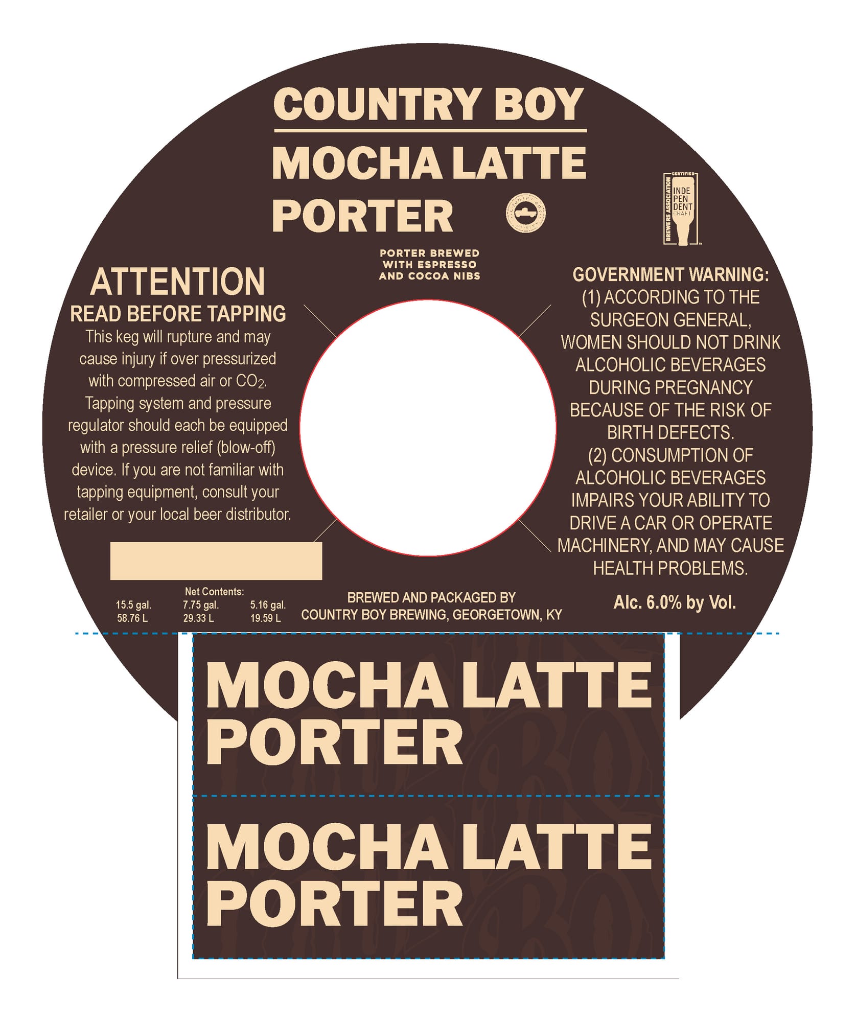 Mocha Latte Porter by Country Boy Brewing - beer label