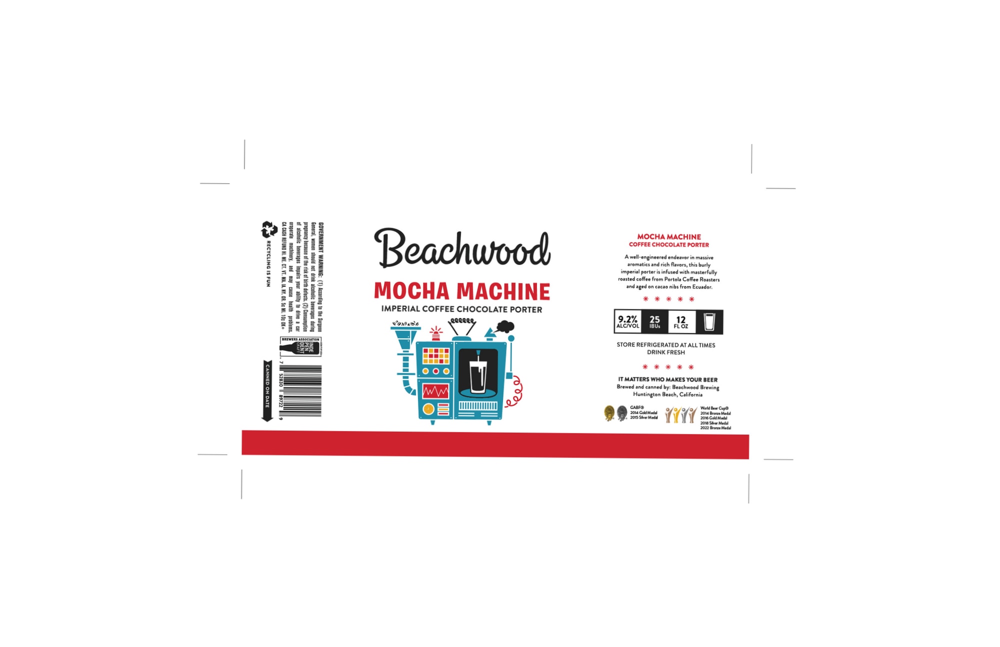Mocha Machine by Beachwood Brewing - beer label