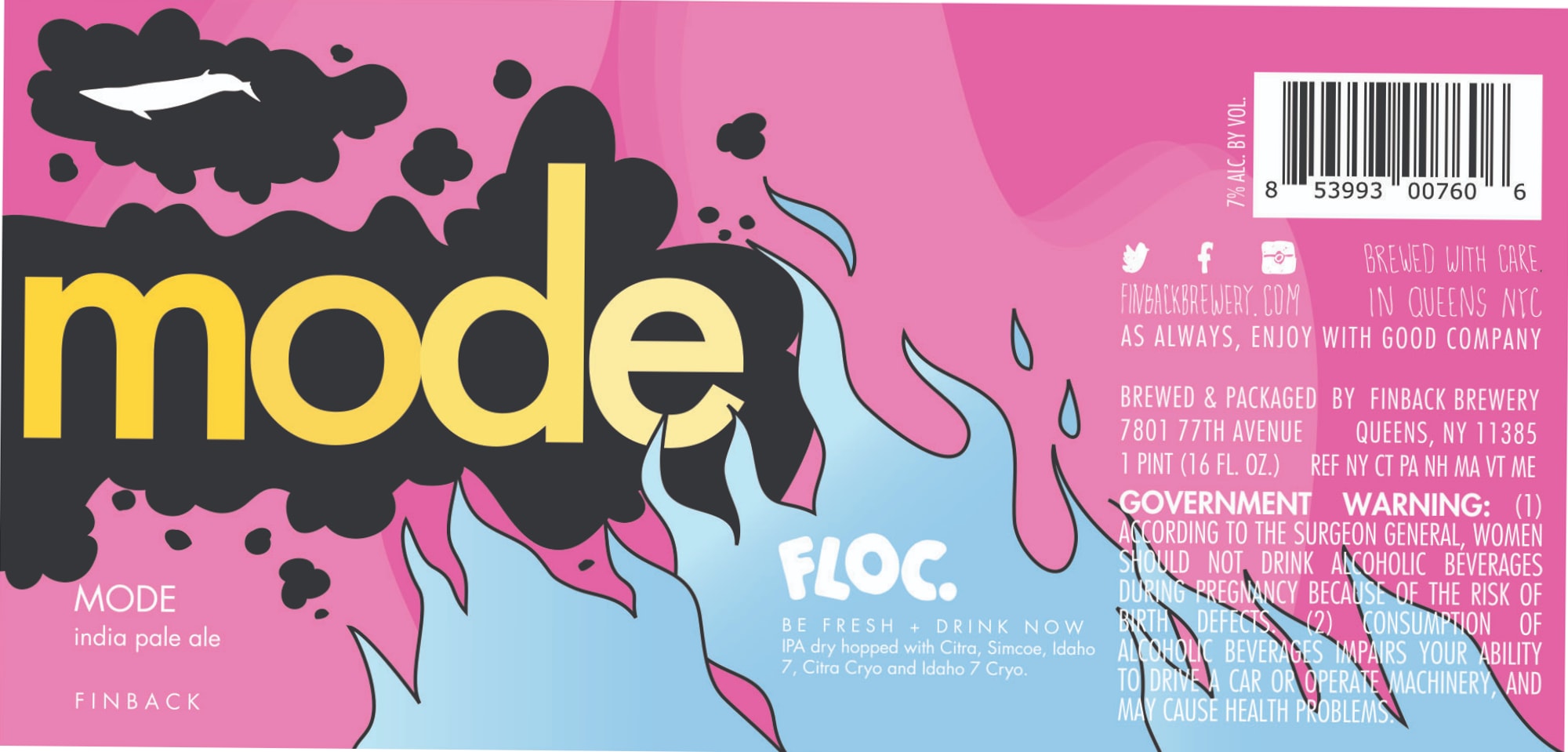 Mode by Finback Brewery - beer label