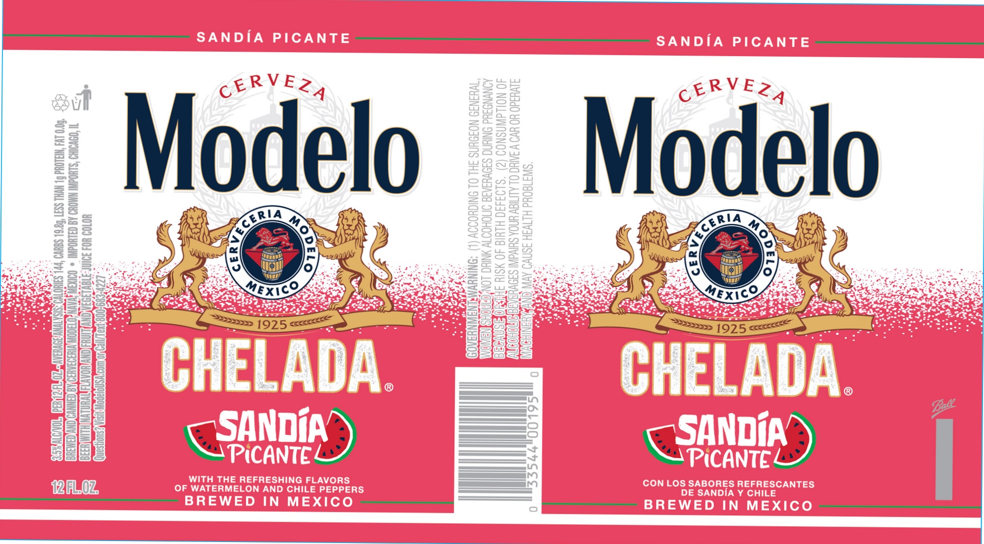 Modelo Chelada Sandía Picante by Grupo Modelo - beer label