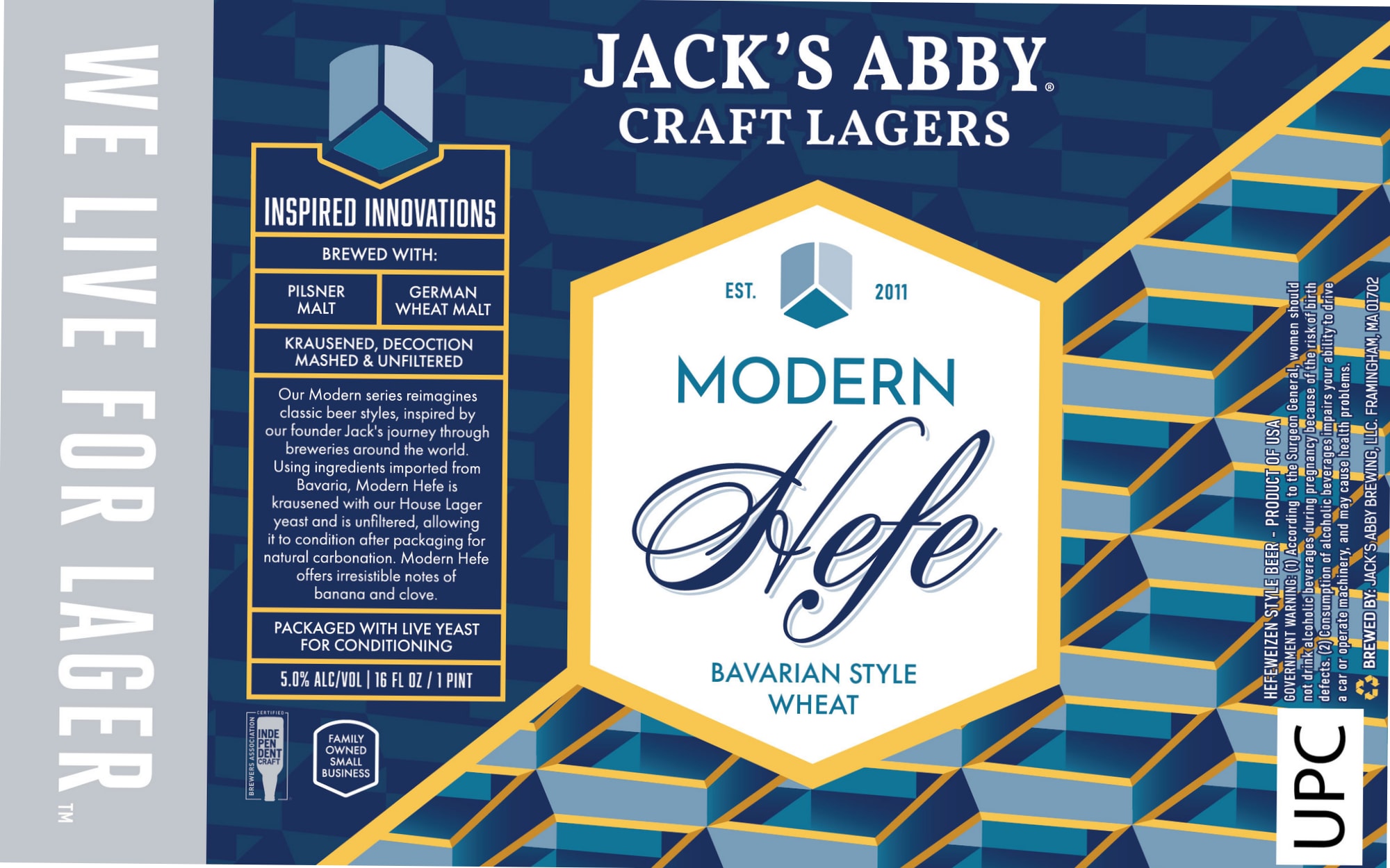 Modern Hefe by Jack's Abby Brewing - beer label