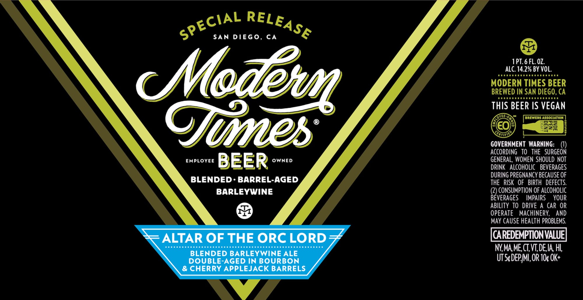 Altar of the Orc Lord by Modern Times - beer label