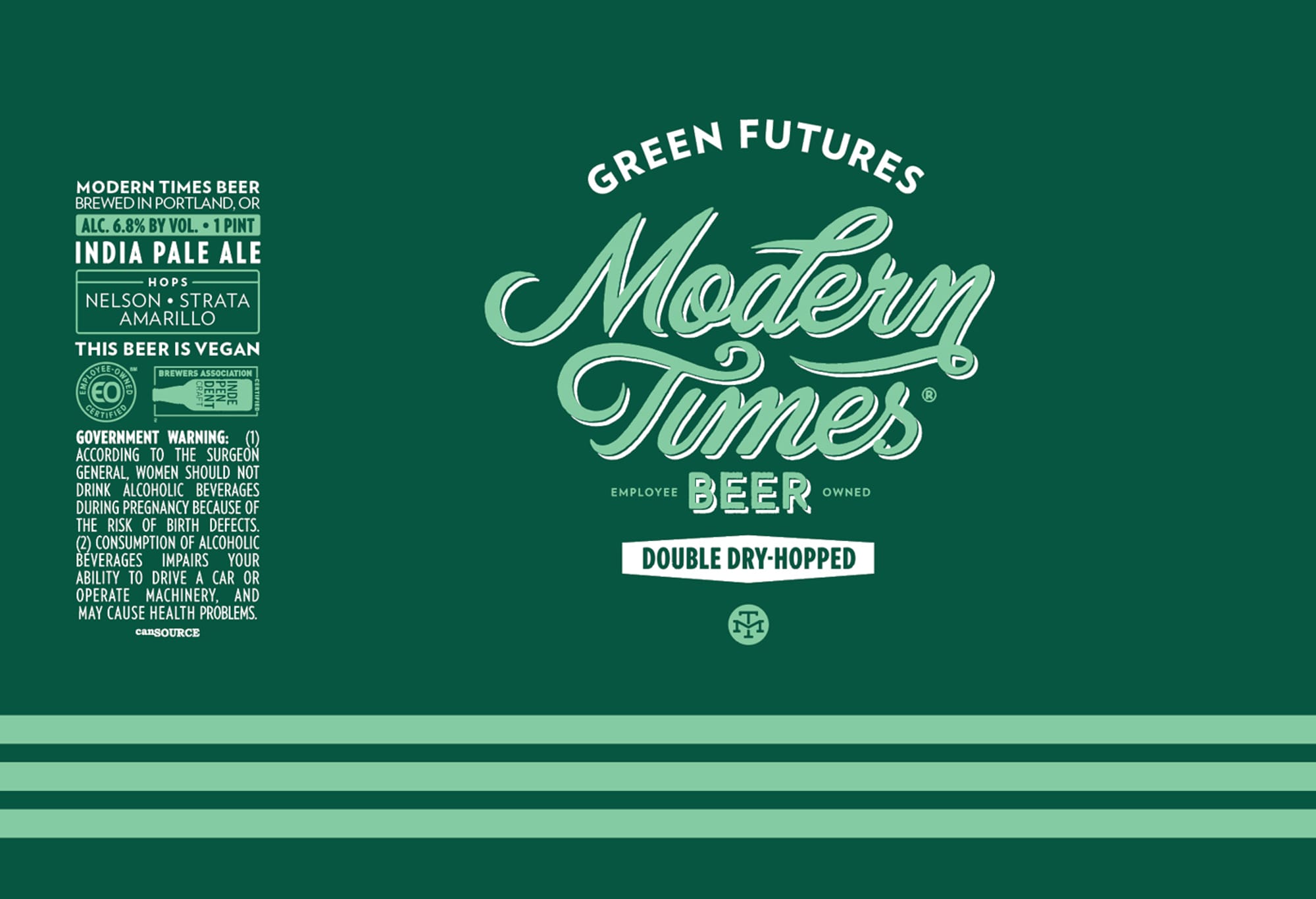 Green Futures by Modern Times Beer - beer label