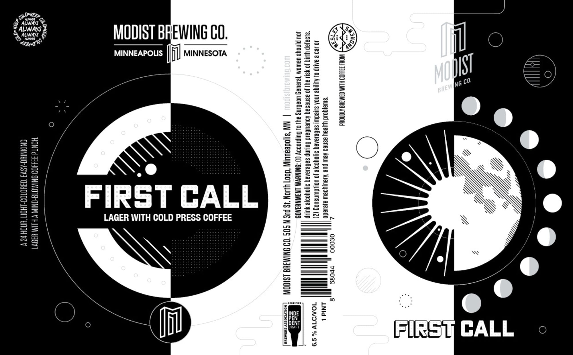 First Call by Modist Brewing Co. - beer label