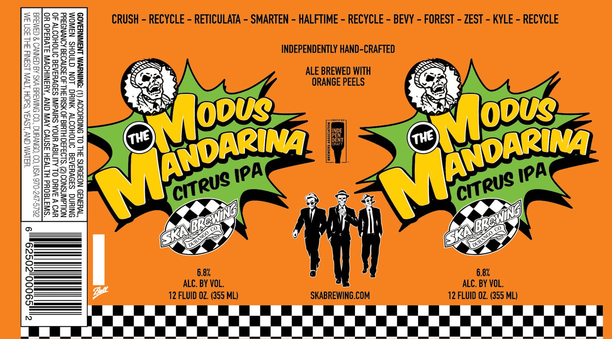 Modus Mandarina Citrus IPA by Ska Brewing - beer label