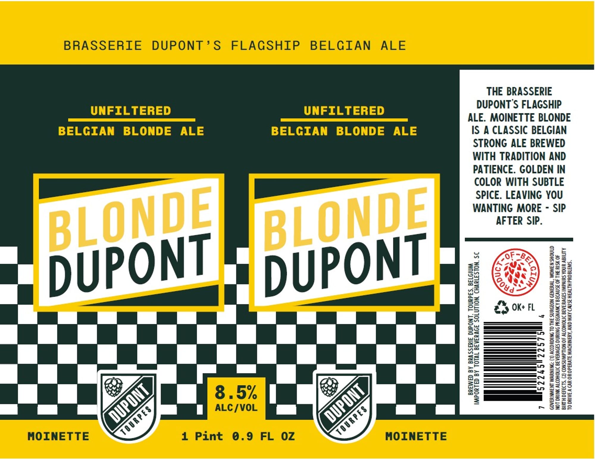 Moinette Blonde by Brasserie Dupont - beer label
