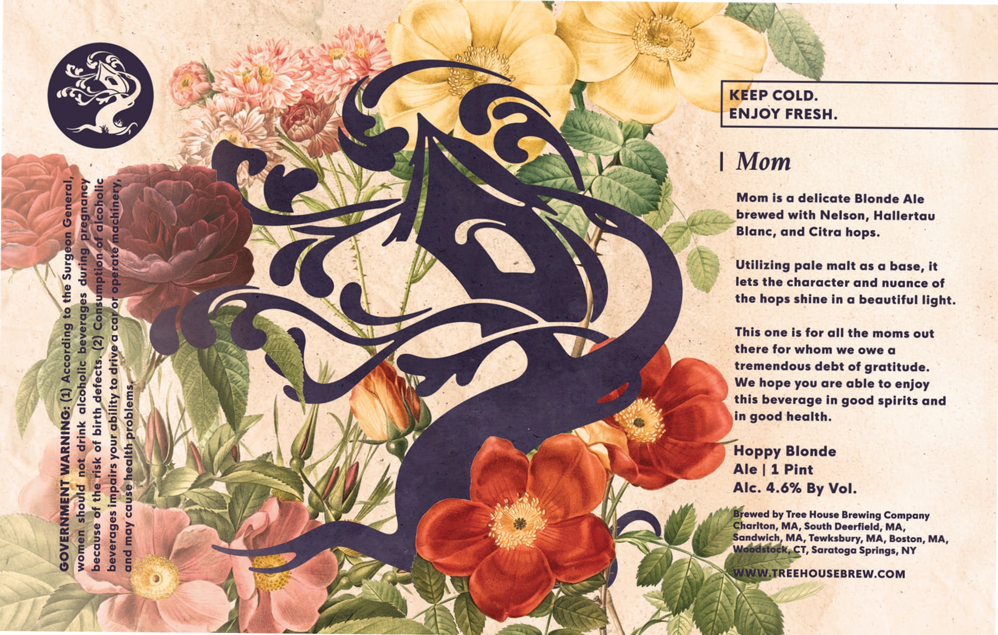 Mom by Tree House Brewing Company - beer label
