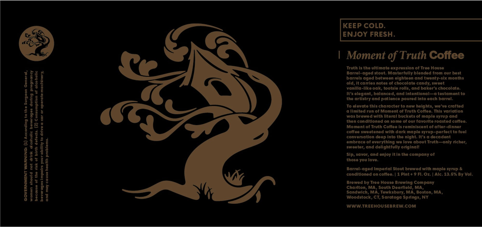 Moment of Truth Coffee by Tree House Brewing Company - beer label