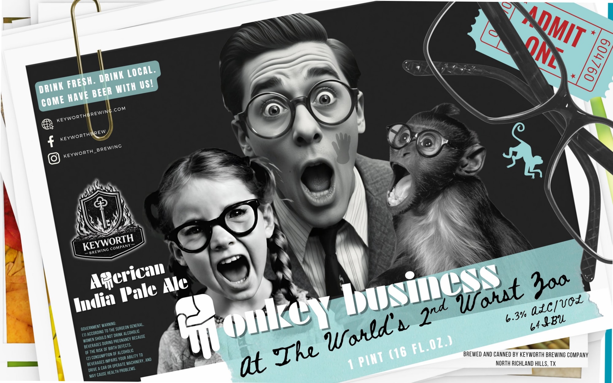 Monkey Business by Keyworth Brewing Company - beer label