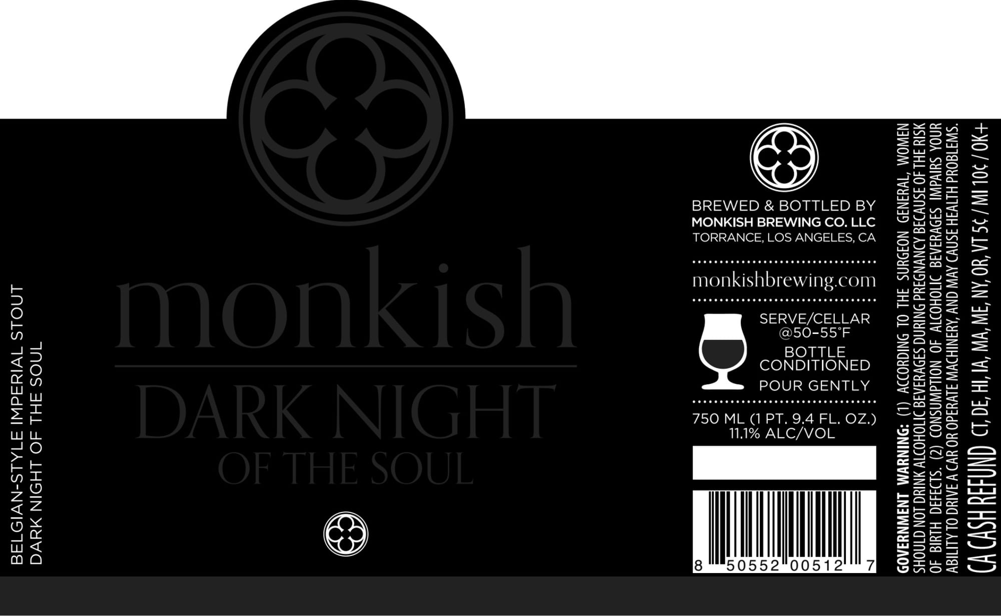 Dark Night of the Soul by Monkish Brewing - beer label