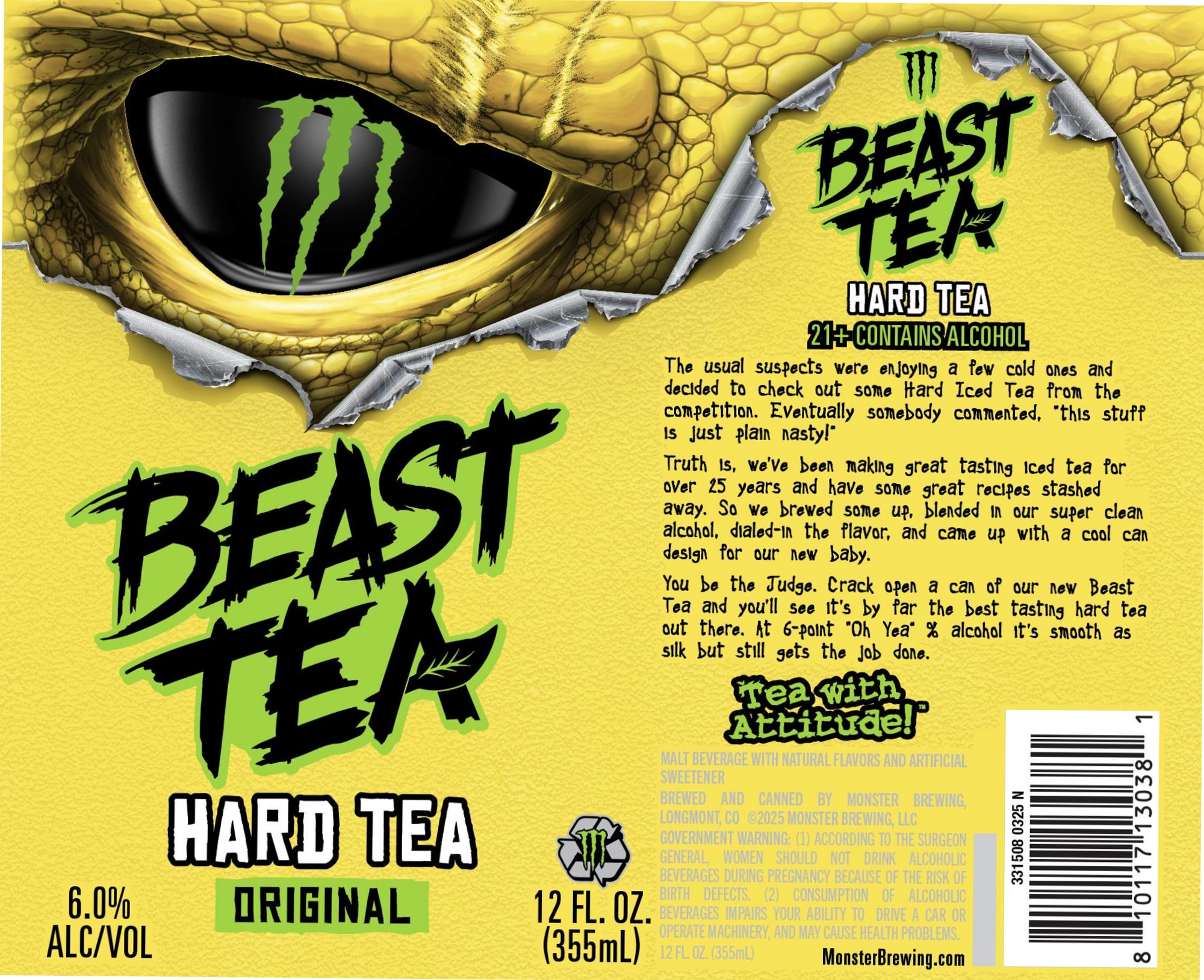Beast Tea Original by Monster Brewing - beer label