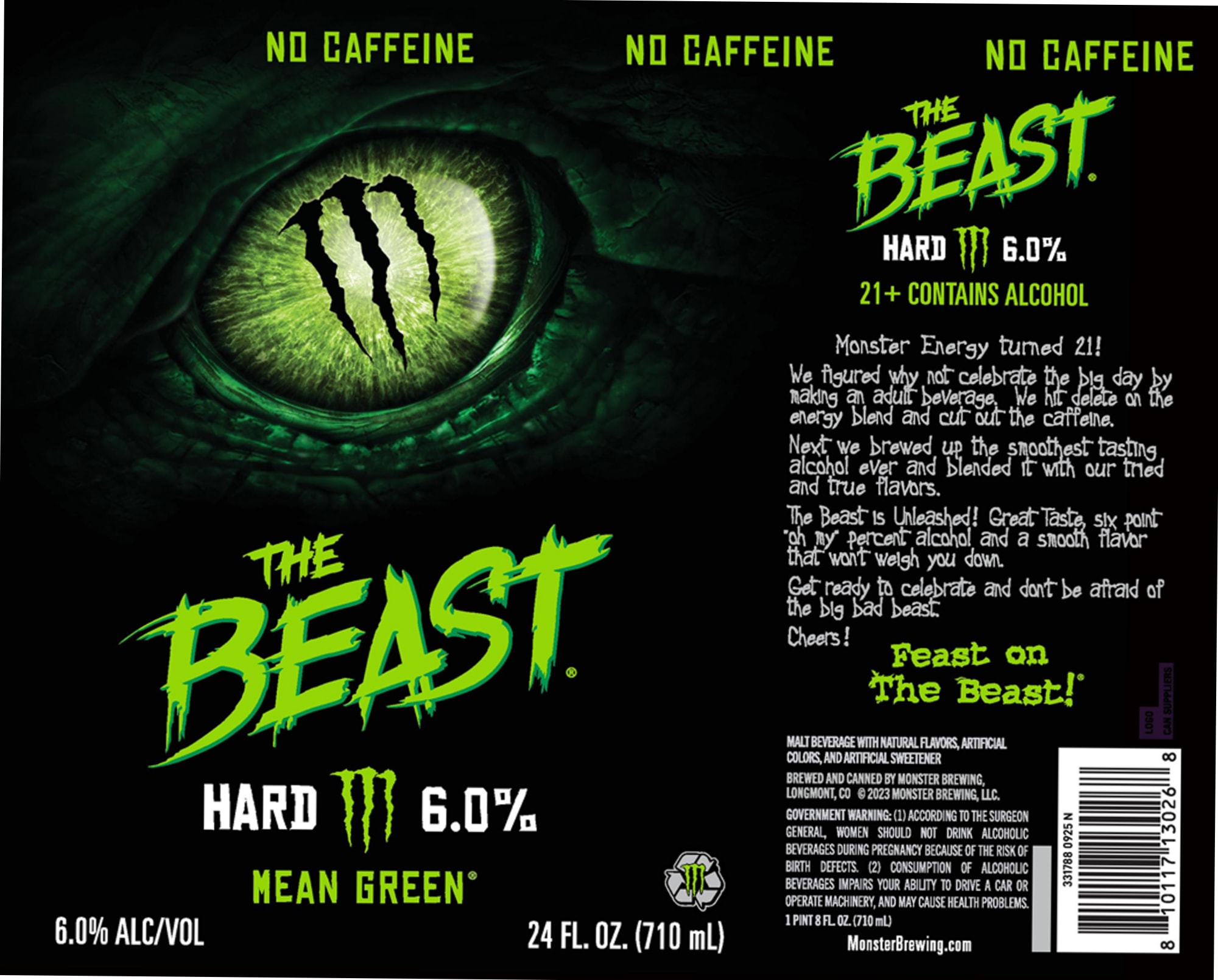 The Beast Hard Tea by Monster Brewing - beer label