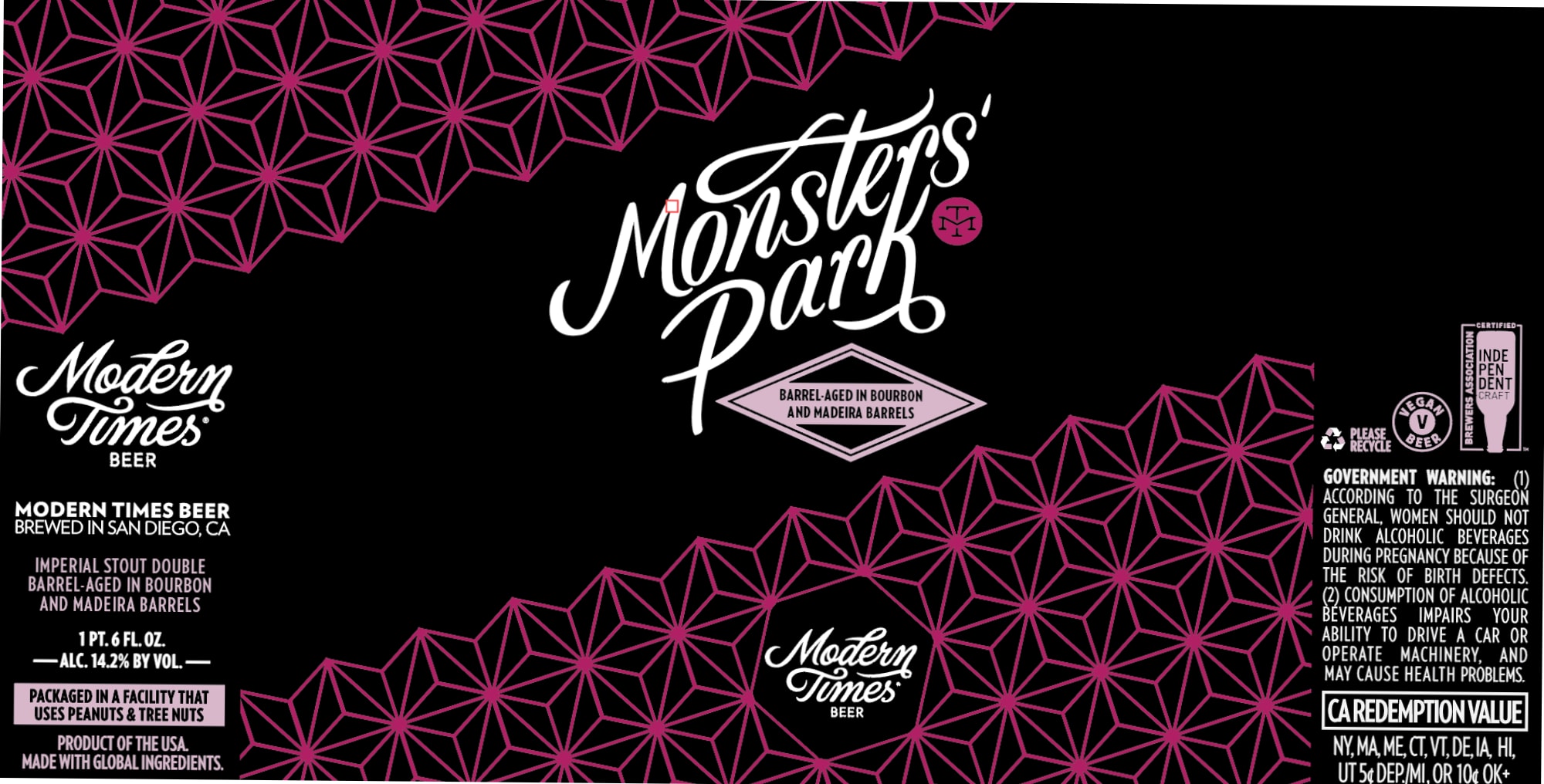 Monster's Park by Modern Times Brewing - beer label
