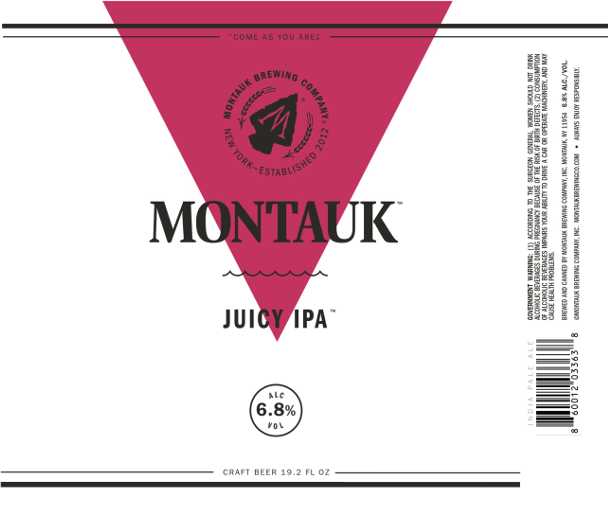 Juicy IPA by Montauk Brewing Company - beer label