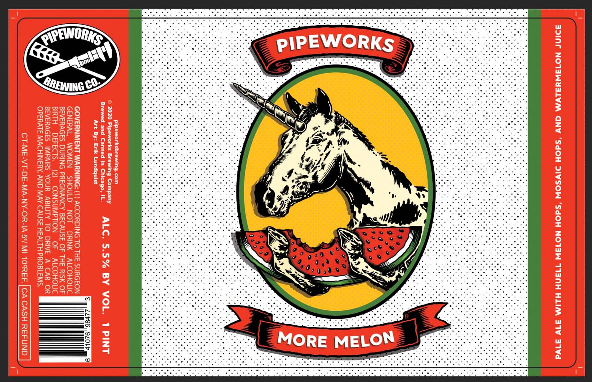 More Melon by Pipeworks Brewing Co. - beer label