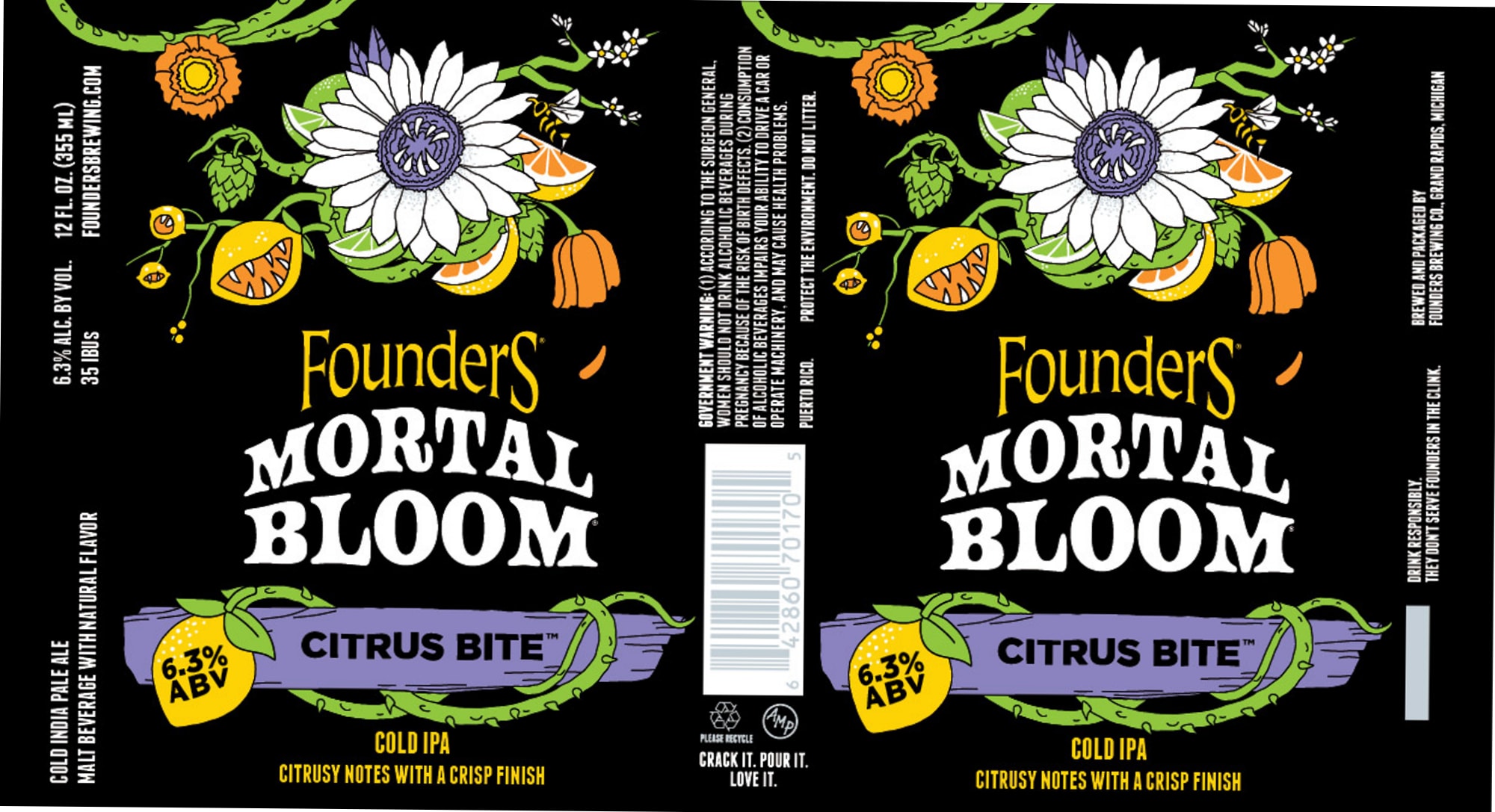Mortal Bloom by Founders Brewing Co. - beer label