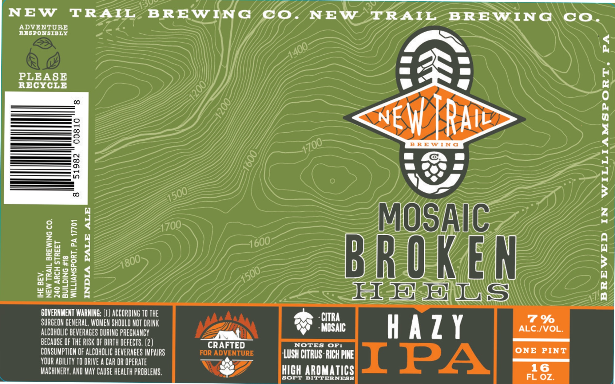 Mosaic Broken Heels by New Trail Brewing - beer label