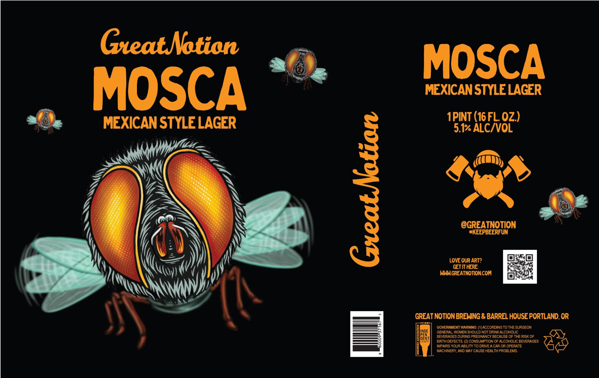 Mosca by Great Notion Brewing - beer label