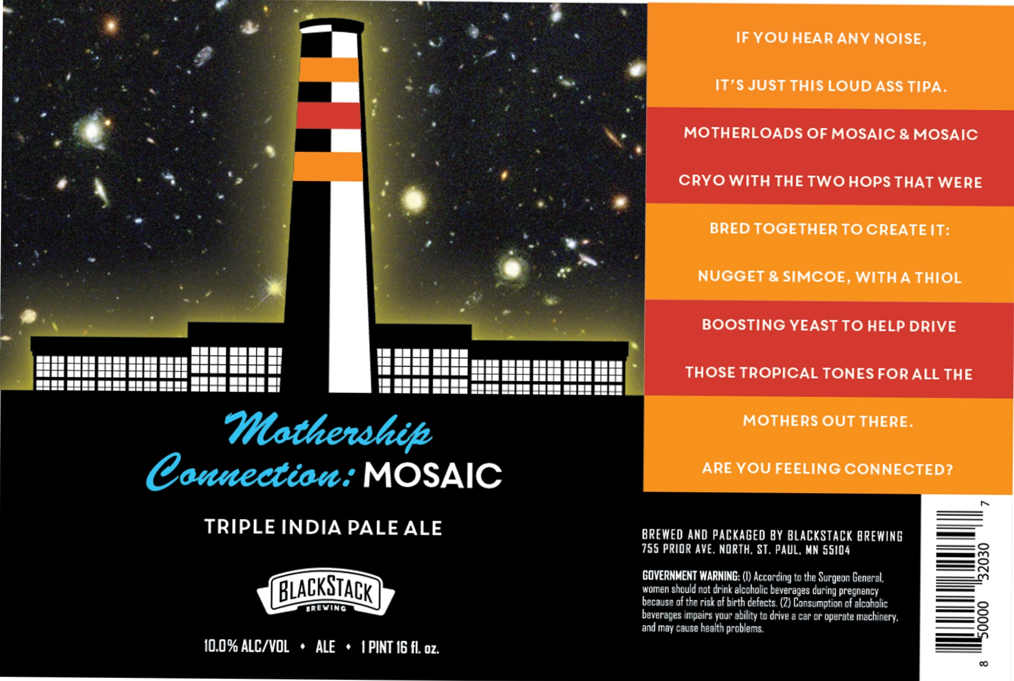 Mothership Connection: Mosaic by BlackStack Brewing - beer label