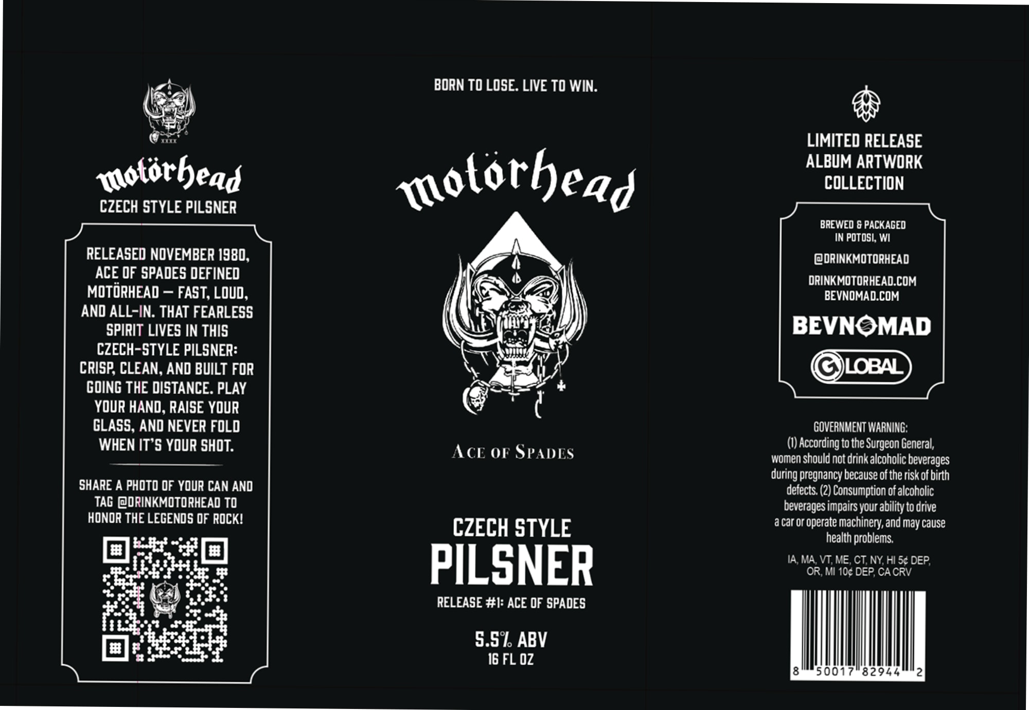 Motorhead Ace of Spades by Bev Nomad - beer label