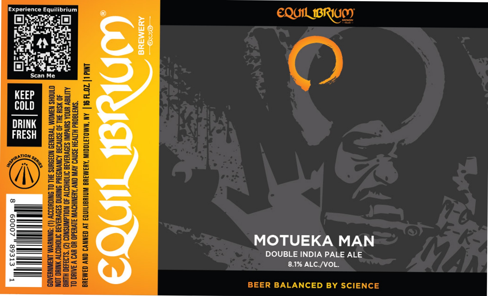 Motueka Man by Equilibrium Brewery - beer label