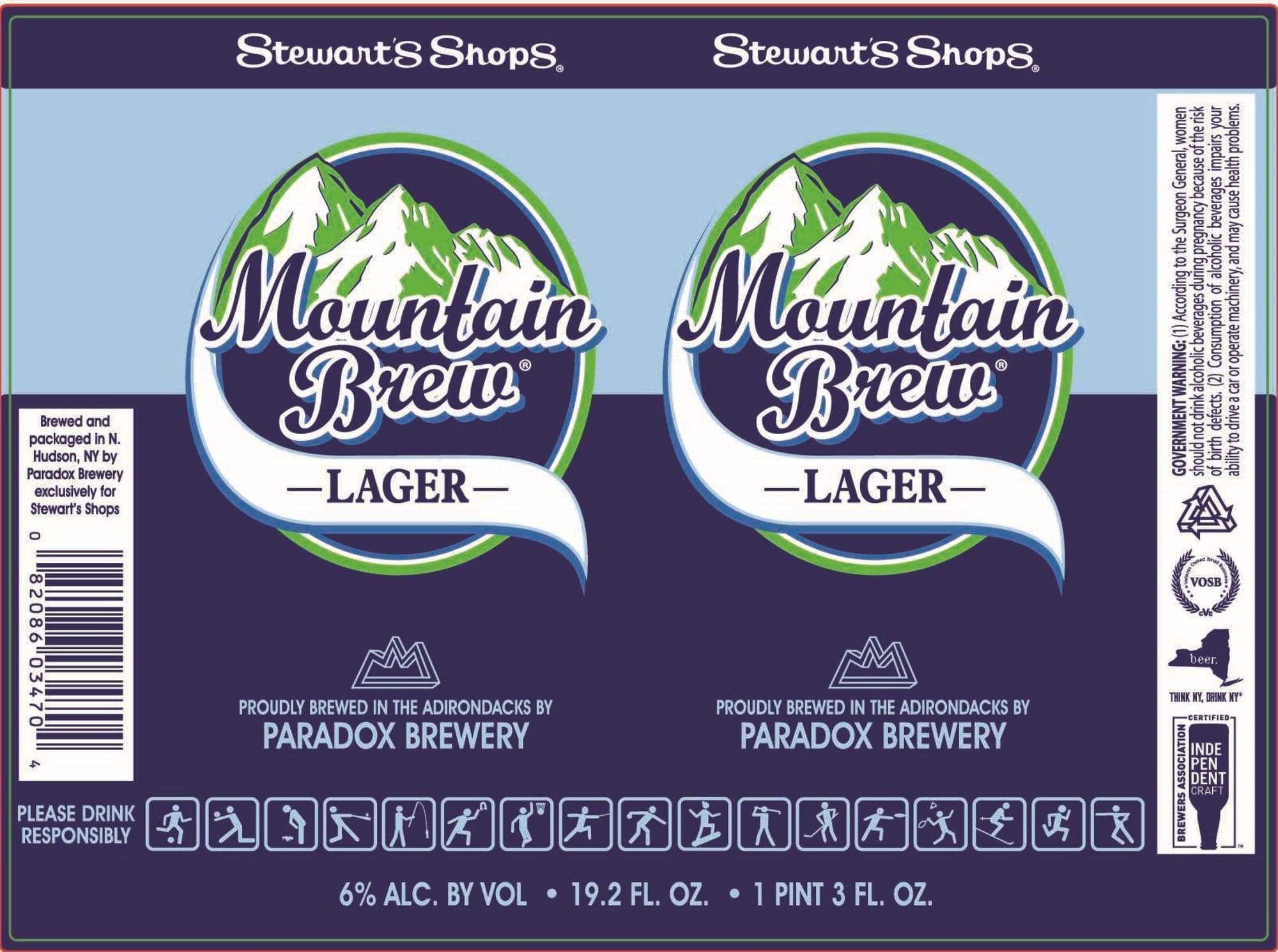 Mountain Brew Lager by Stewart’s Shops - beer label