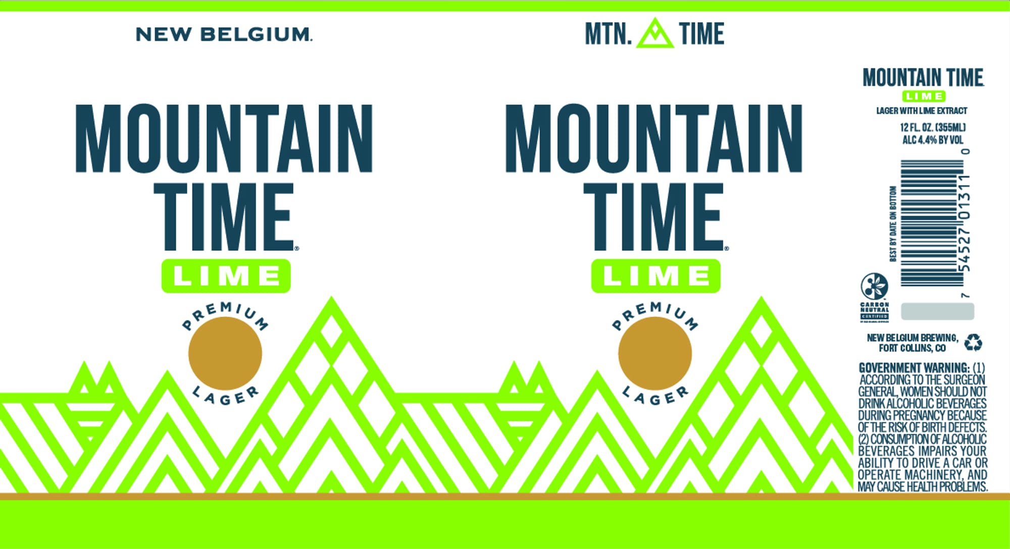 Mountain Time Lime by New Belgium Brewing - beer label