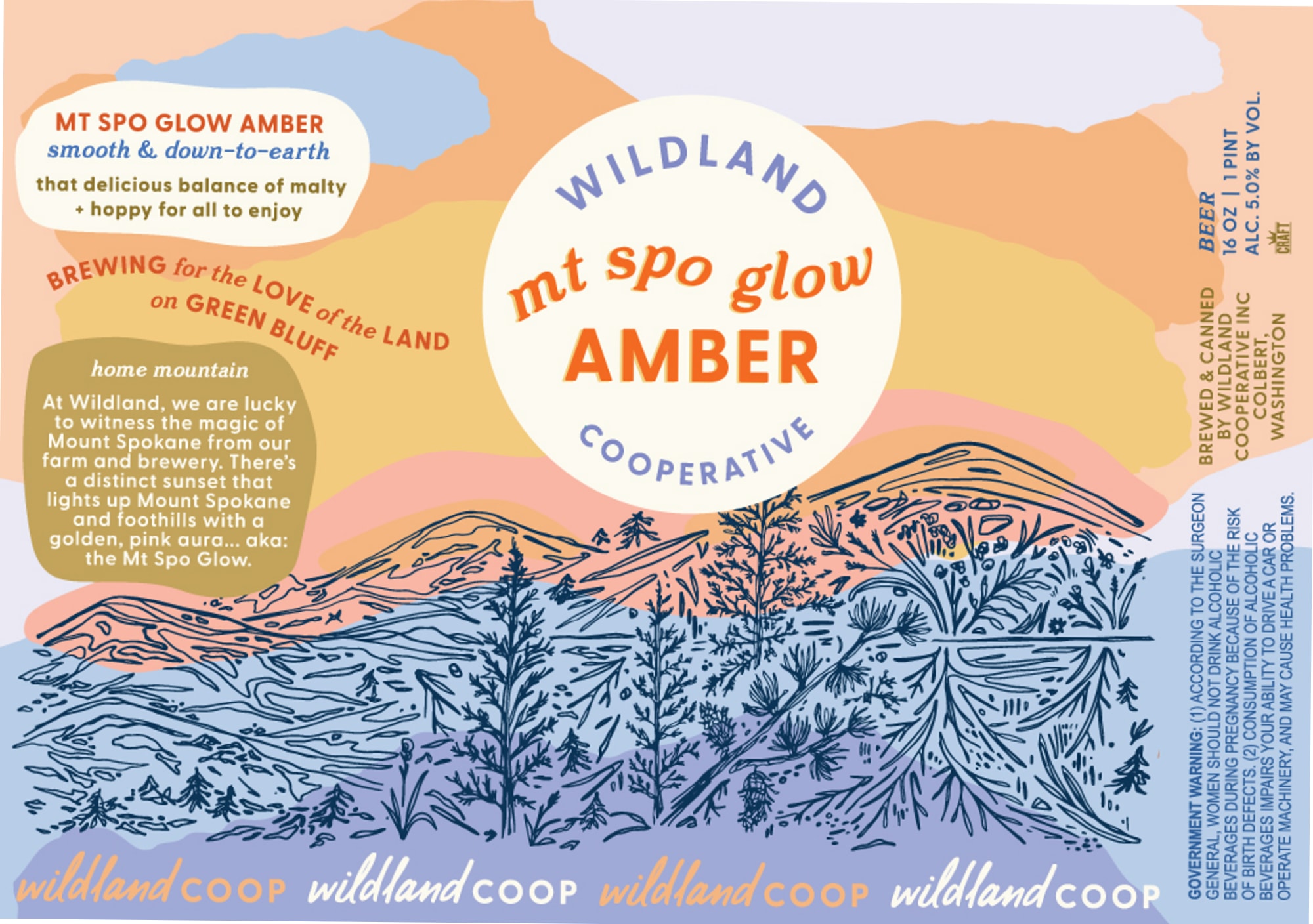 Mt Spo Glow Amber by Wildland Cooperative - beer label