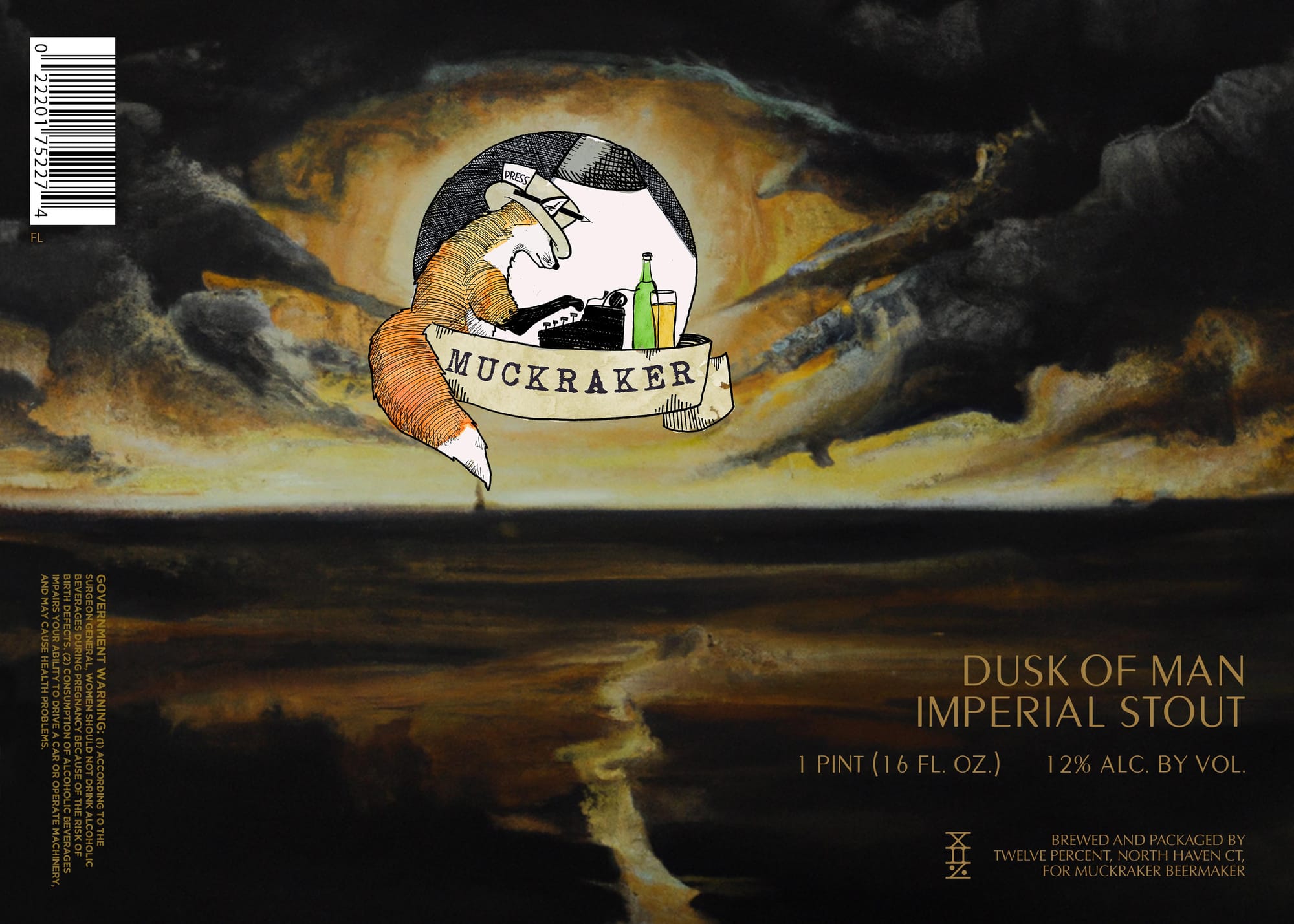 Muckraker Dusk of Man by Twelve Percent Beer Project - beer label