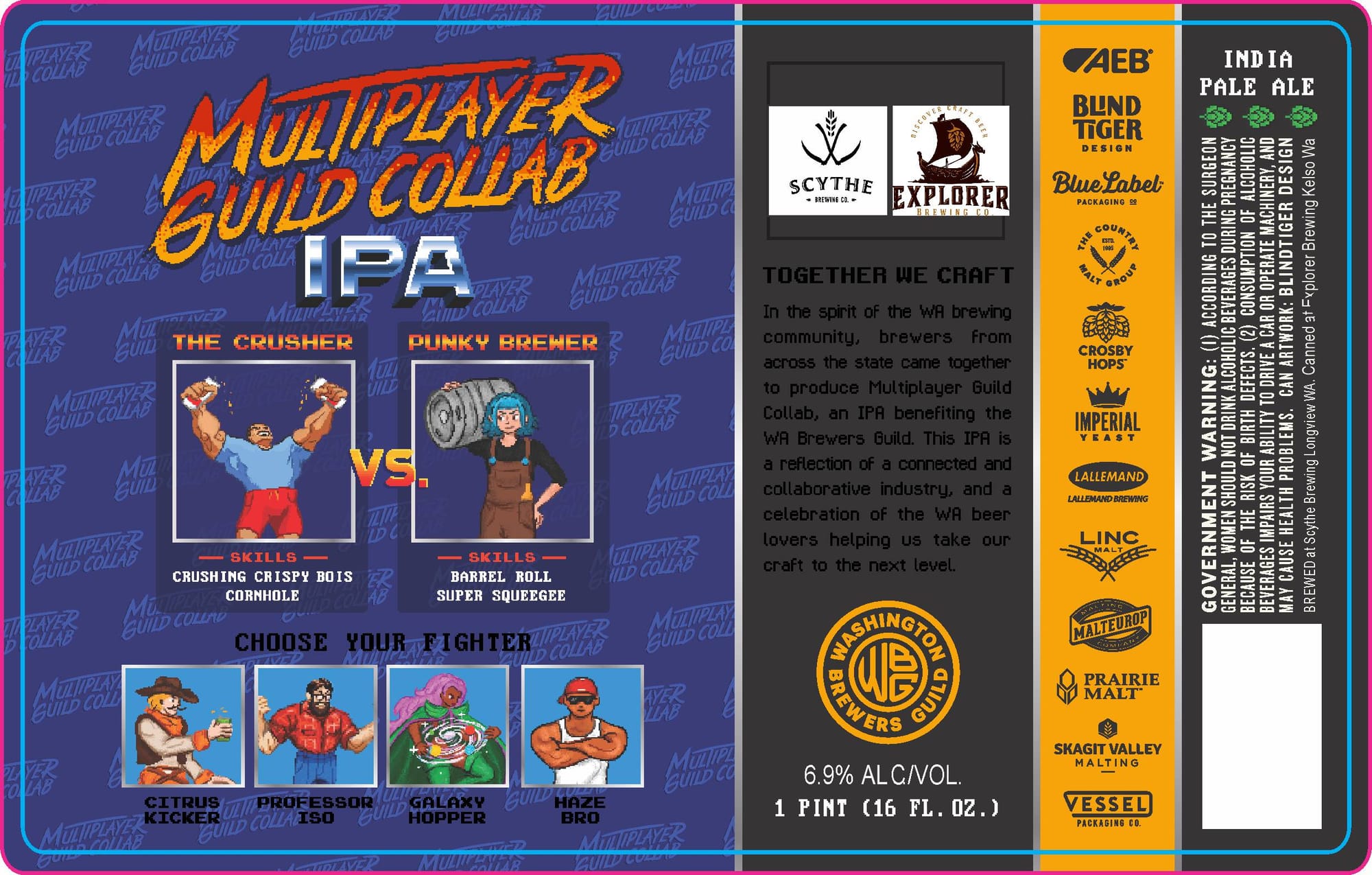 Multiplayer Guild Collab IPA by Scythe & Explorer Brewing Co. - beer label